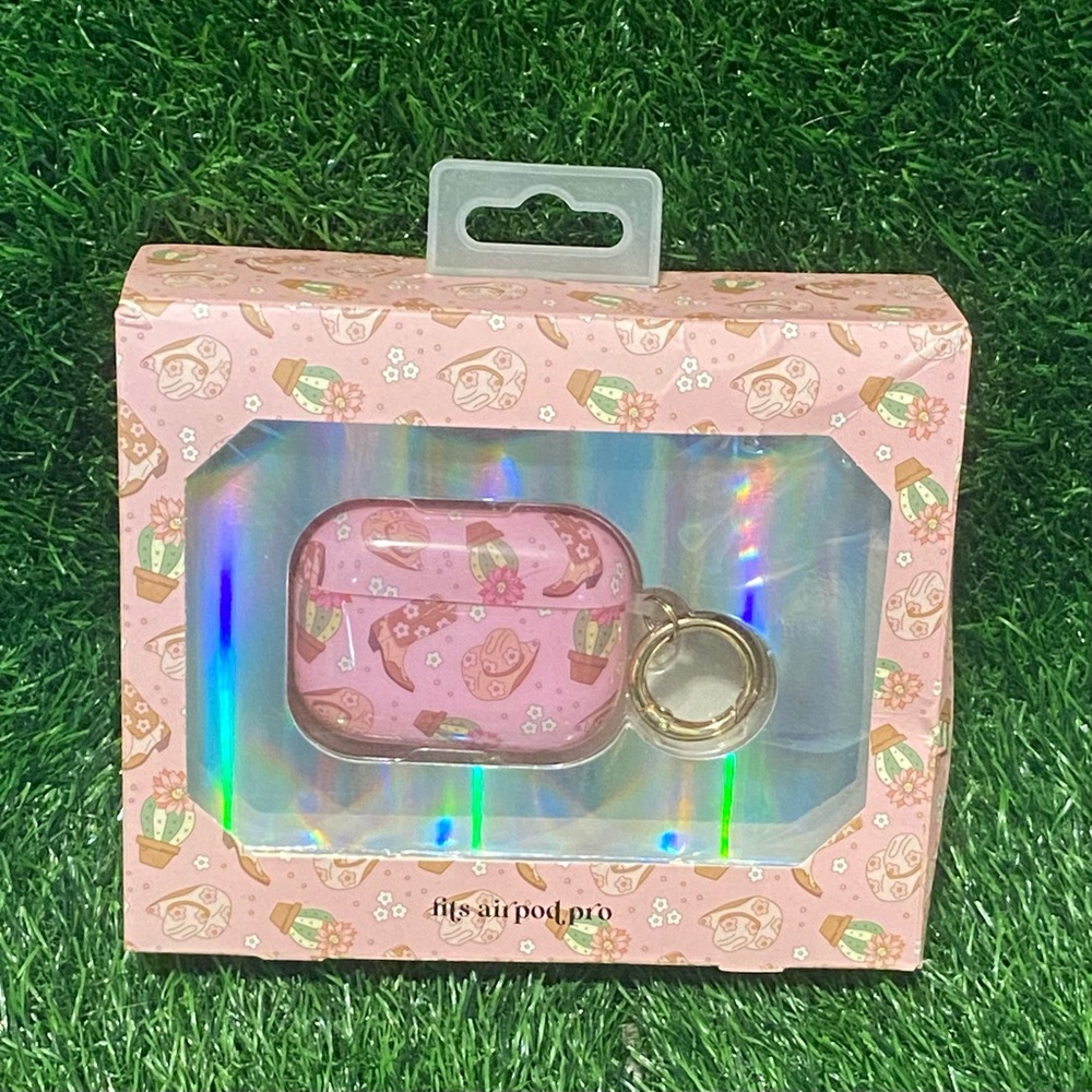 New in box Simply Southern apple AirPod Pro case in western cowgirl/cowboy print